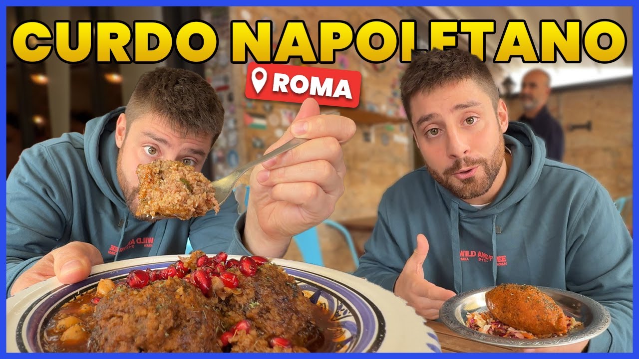 YouTube post by @Prattquello for Pampling. Caption reads: I EAT at a KURDISH NEAPOLITAN RESTAURANT in ROME |....