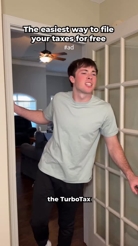 Instagram post by @andreww_mckenna for Intuit TurboTax. Caption reads: File taxes for free by using the TurboTax Mobile....