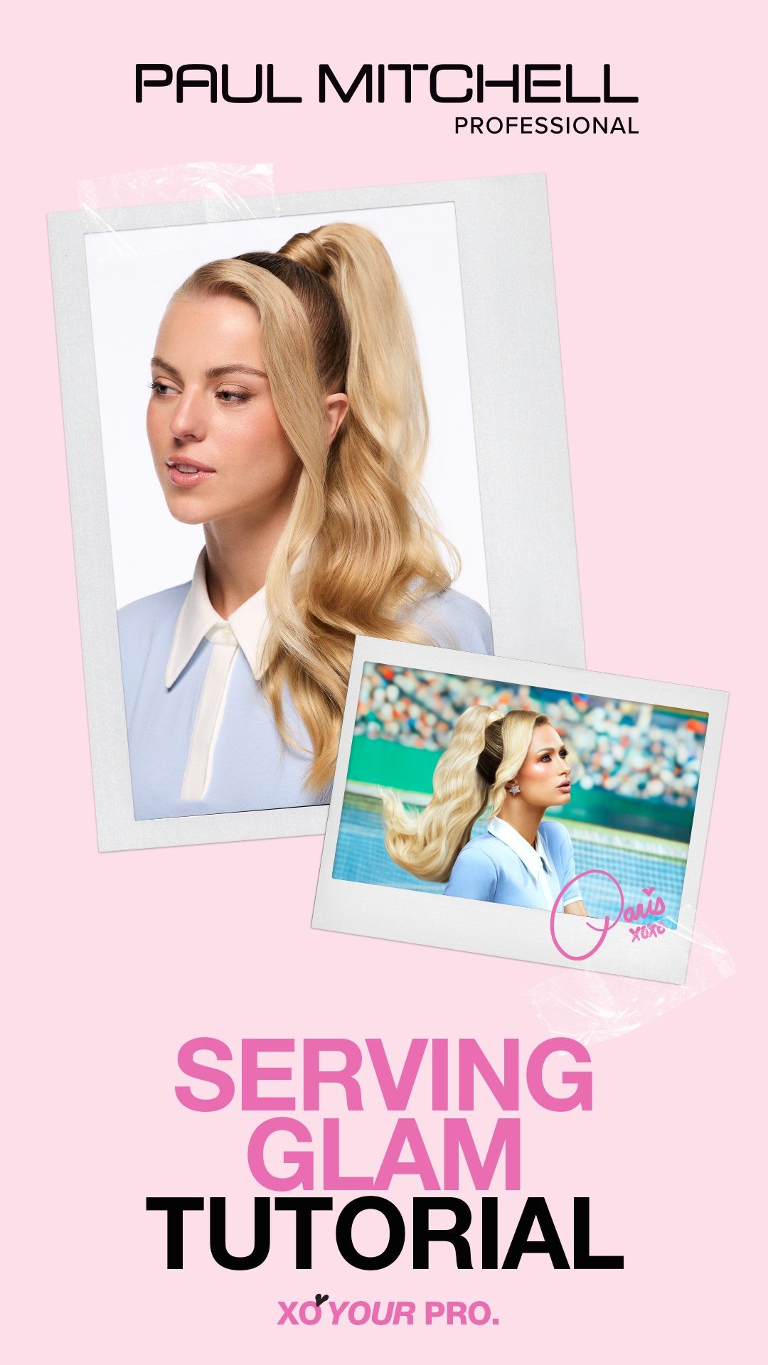 Instagram post by @sienree for Cosmo Prof Beauty. Caption reads: Sleek and sliving! 🎾 Tune in to see how Paul....