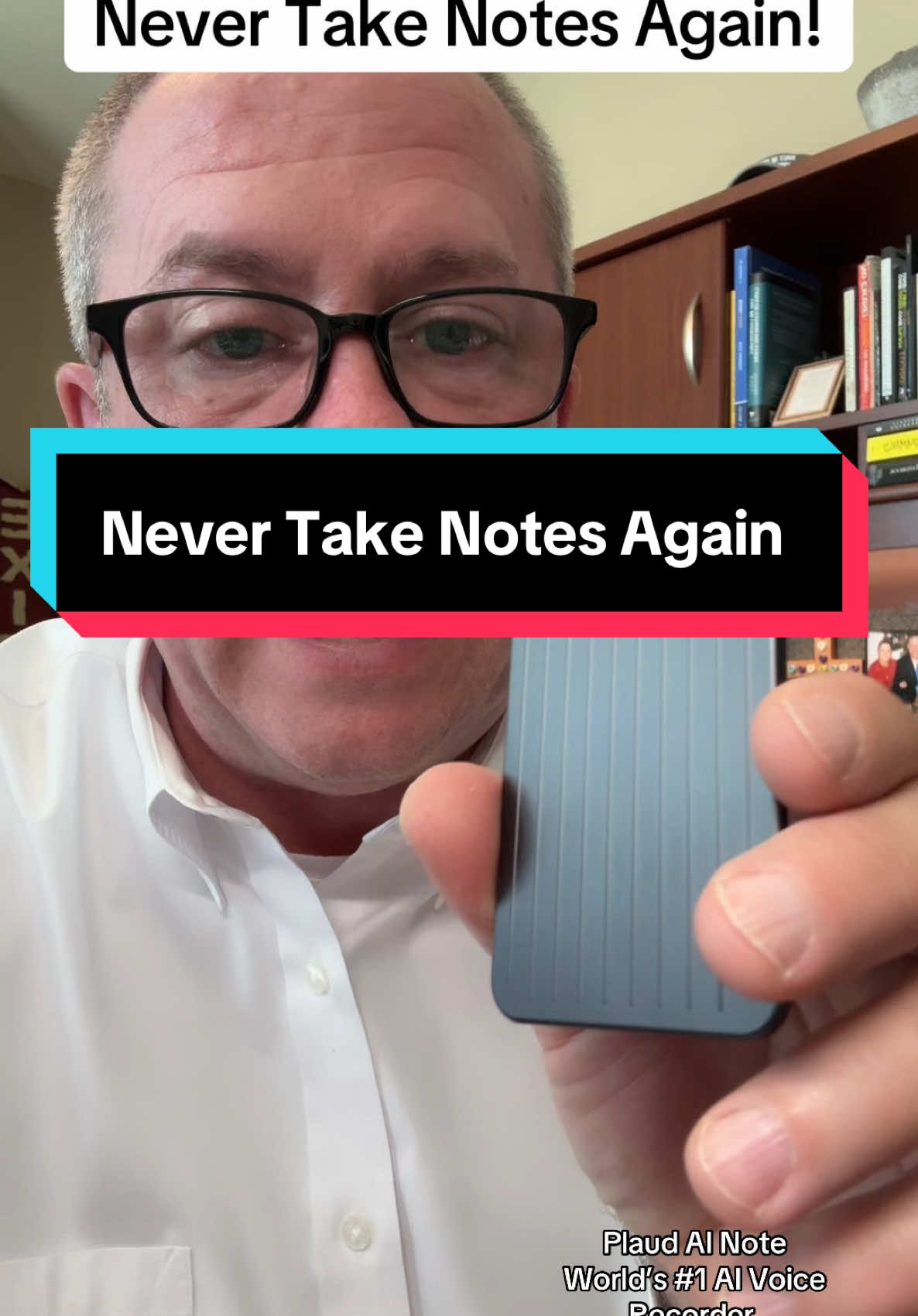 TikTok post by @troybatchelor3 for PLAUD. Caption reads: [...] take notes again with this AI Plaud Note....