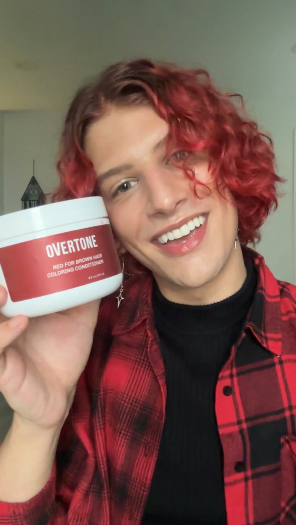Instagram post by @haritahov for OVERTONECOLOR. Caption reads: Healthy hair with @overtonecolor every month I....