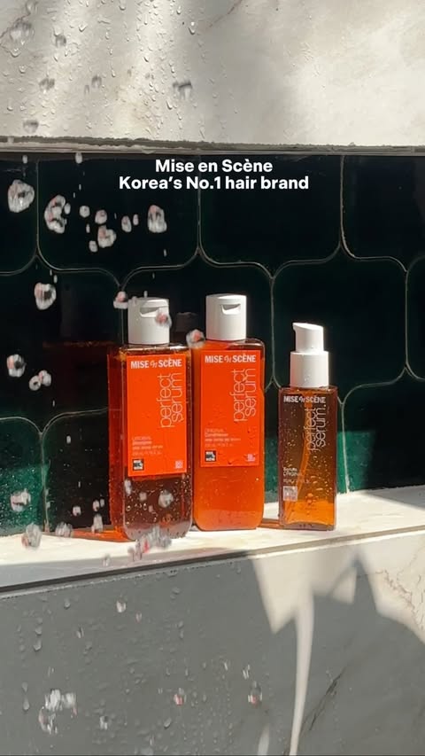 Instagram post by @mollypatel_ for mise en scène. Caption reads: My hair has officially entered its glass hair era....