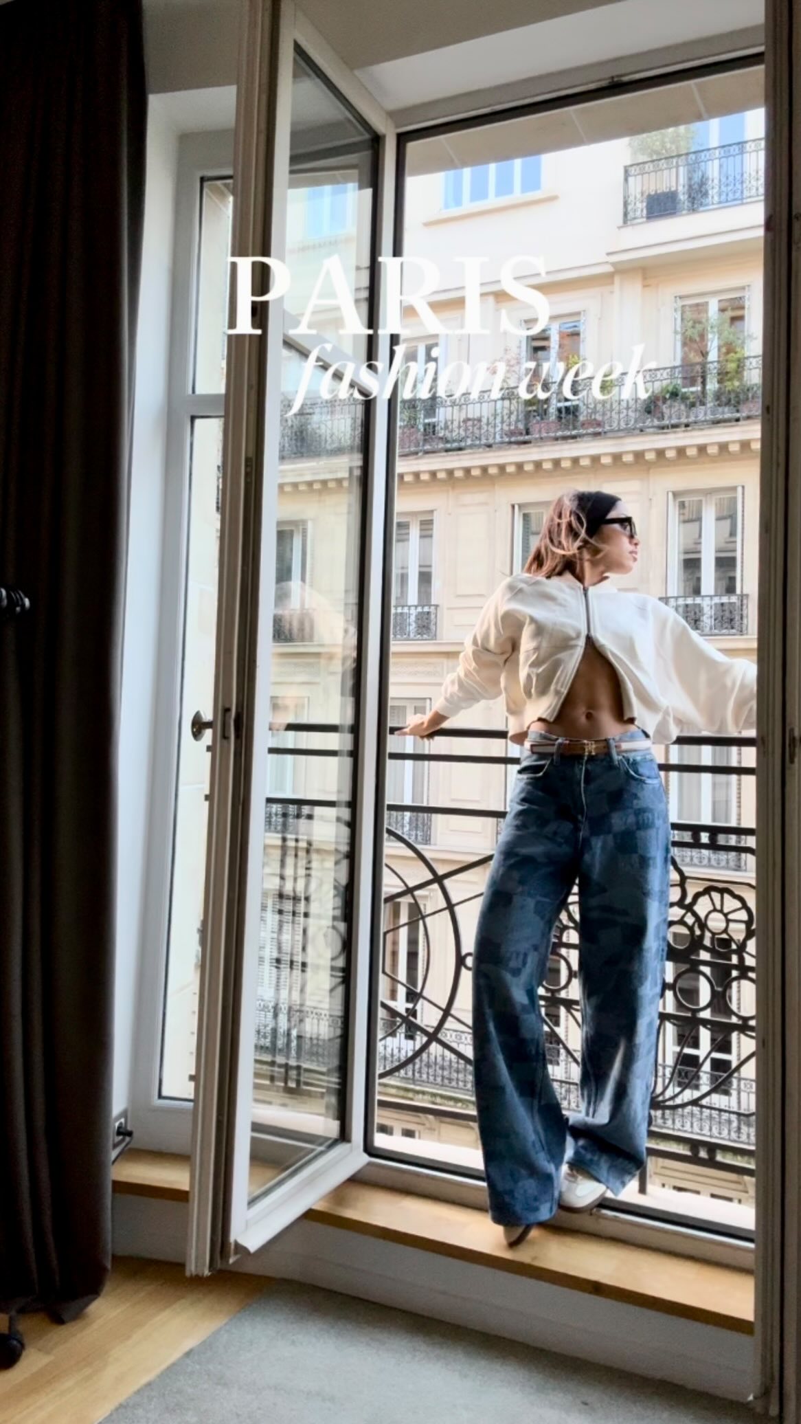 Instagram post by @meggysmithstylist for Luxury Escapes. Caption reads: Checked in to the Prestige Suit @sofitelparisarc....