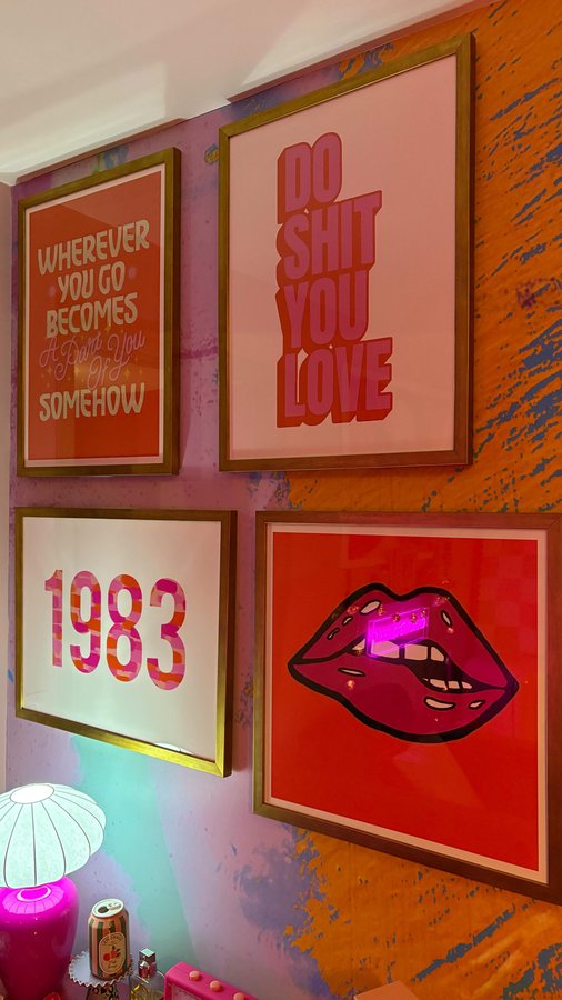 Instagram post by @aggielang for Fy!. Caption reads: AD|@fy.shop Check out my fully new gallery wall....