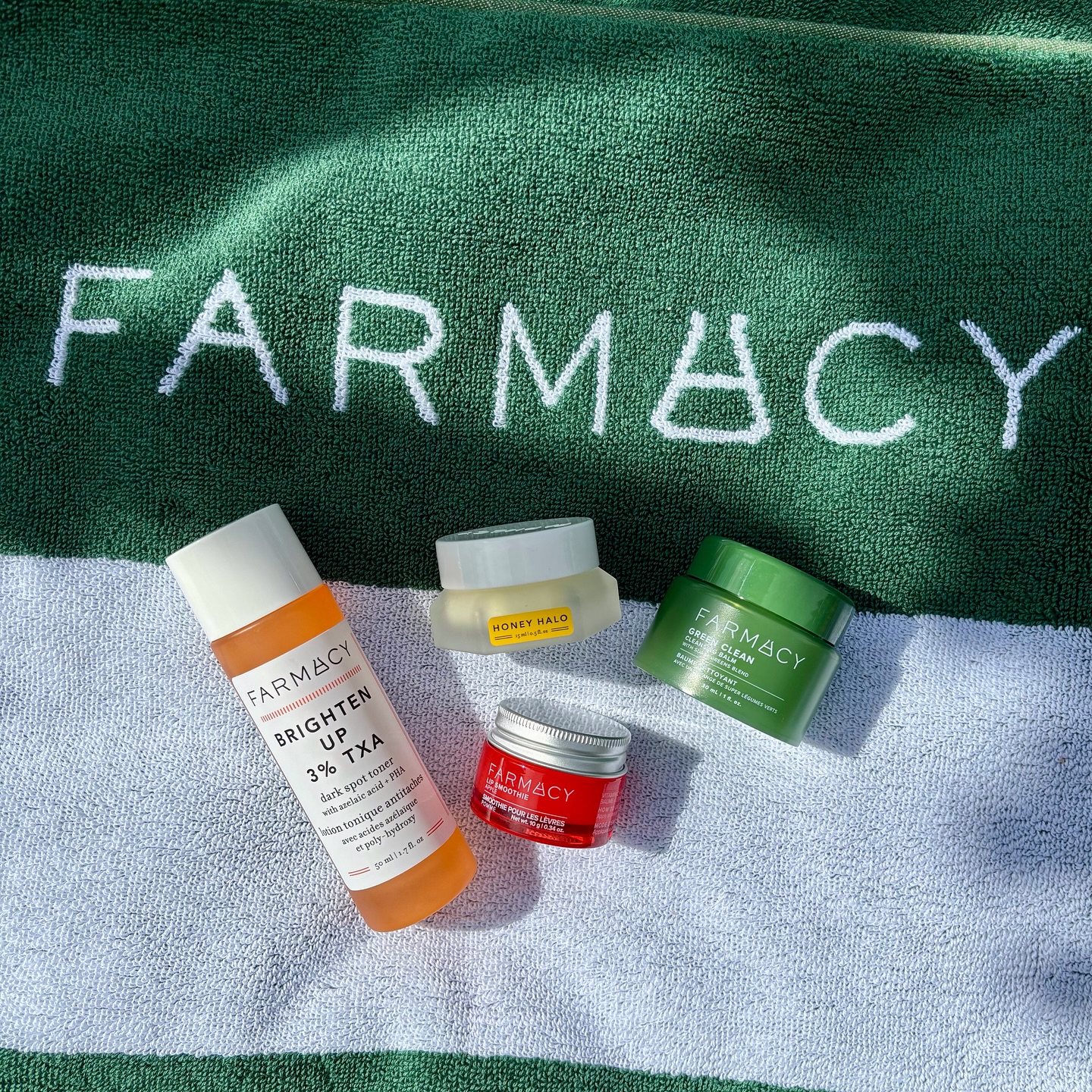 Instagram post by @april_waepril_beauty for FarmacyBeauty. Caption reads: Summer skincare essentials, courtesy of....