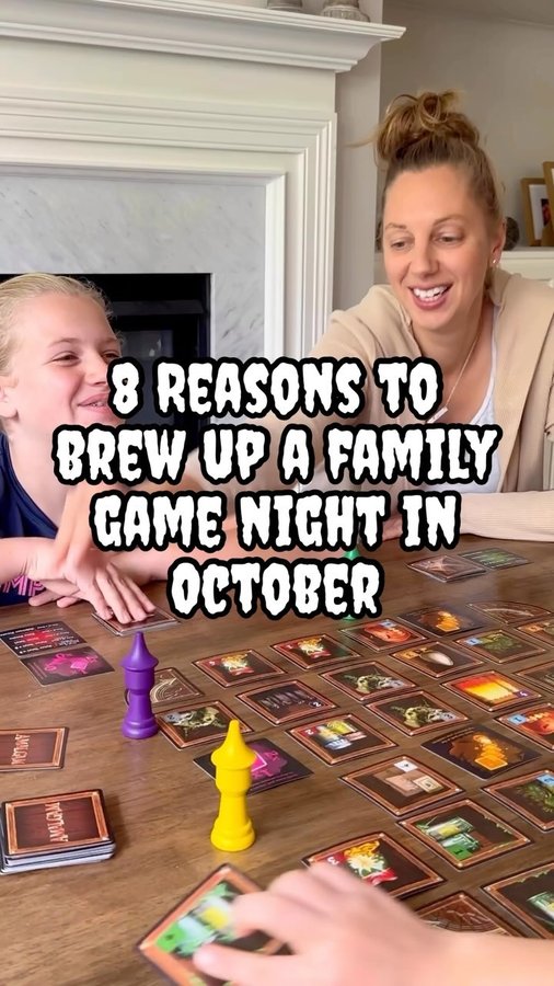 Instagram post by @threelittlemeeples for SimplyFun. Caption reads: #SponsoredPost @SimplyFun Do October games hit....