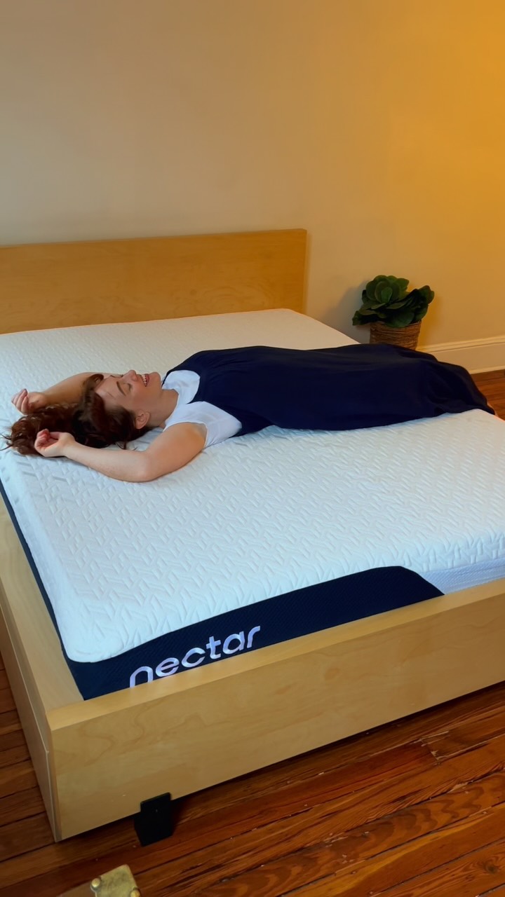 Instagram post by @sallyvonrohan for Nectar Sleep. Caption reads: finally got the mattress of my dreams thanks to....