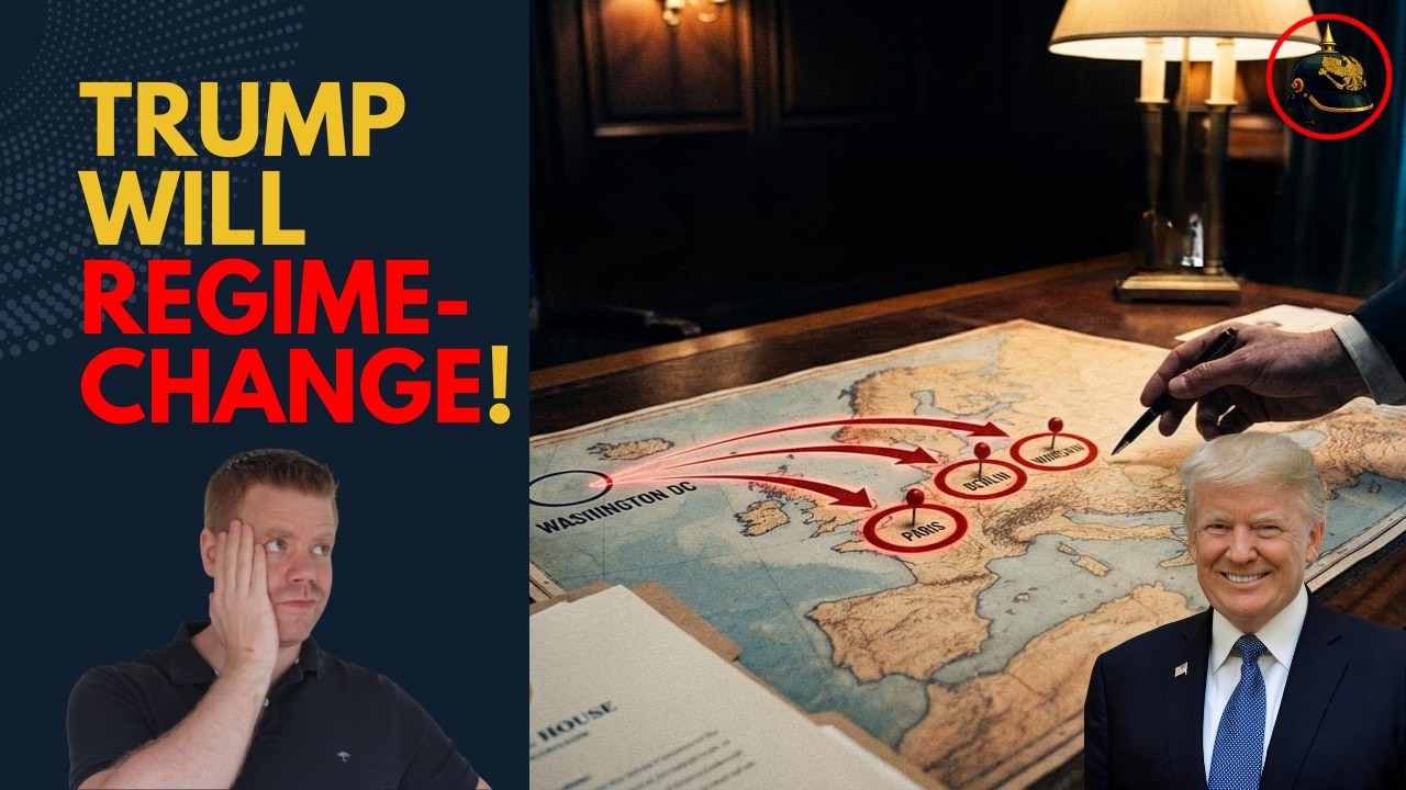 YouTube post by @milgeschichte for Statista. Caption reads: Regime Change for Europe: Trump SHOCKS with new....