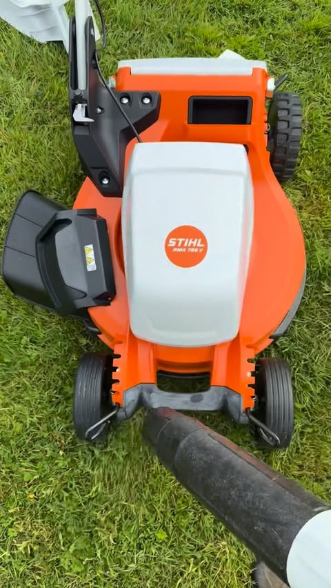 Instagram post by @stdavids_gardener for STIHL. Caption reads: AD | STIHL got the skills. 🌿 BGA 250 blower and....