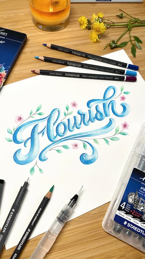 Instagram post by @bealettering for STAEDTLER. Caption reads: [...] inspired by the gorgeous packaging of....