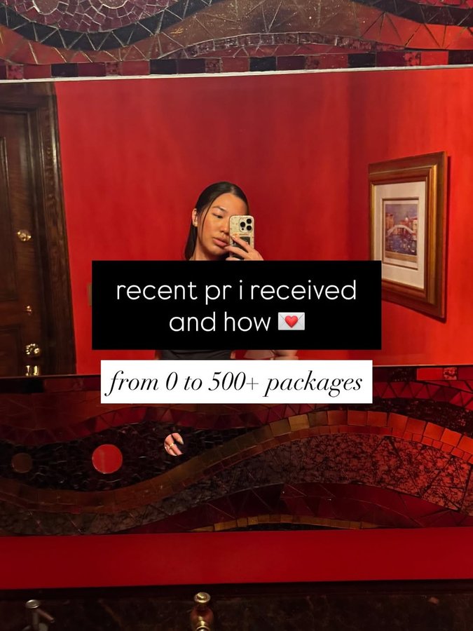 Instagram post by @jas.mine.ang for InfluenceHer Collective. Caption reads: some recent pr and how i received them💌

in....