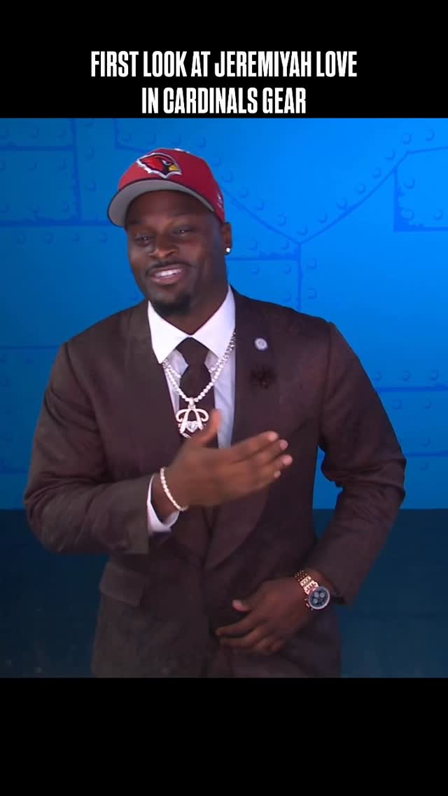 Instagram post by @nfldraft for New Era Cap. Caption reads: J-LOVE TO AZ. @jeremiyahlove NFL Draft on....