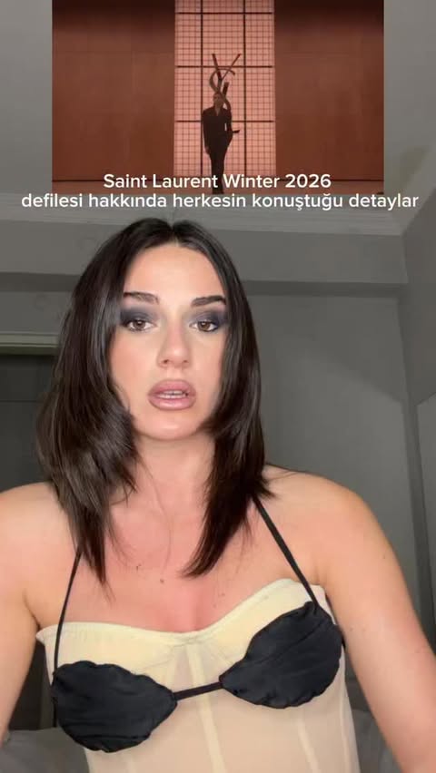 Instagram post by @melikeguldu for Saint Laurent. Caption reads: @ysl #fw26.