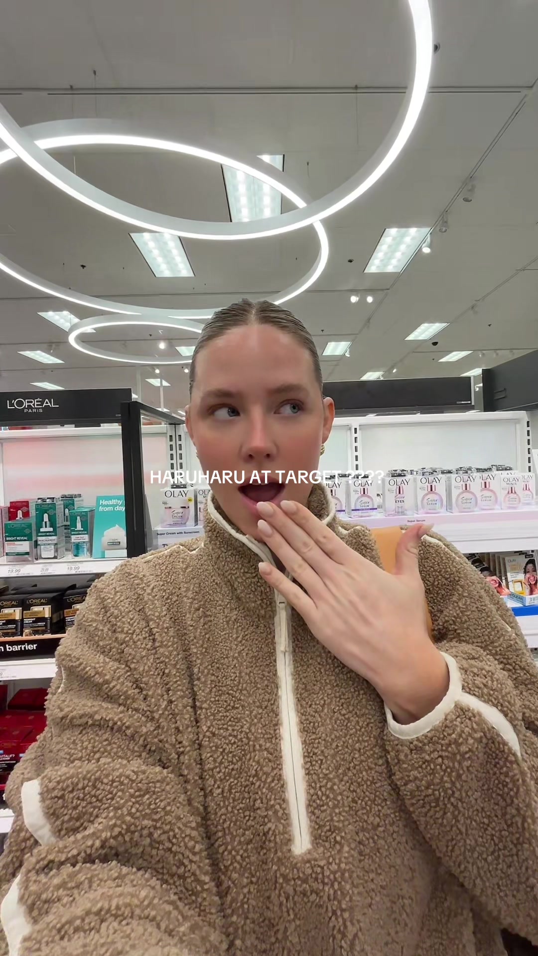 TikTok post by @skinwithhav for Haruharu Wonder. Caption reads: [...] ME?!!!!!! MY FAV MILKY TONER AT TARGET !?!....