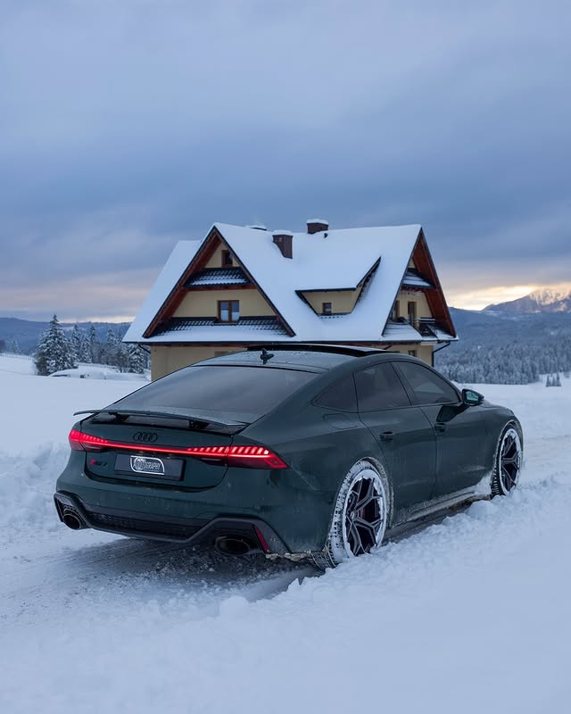 Instagram post by @auditography for Audi USA. Caption reads: Up in the Tatra mountains and the white winter....