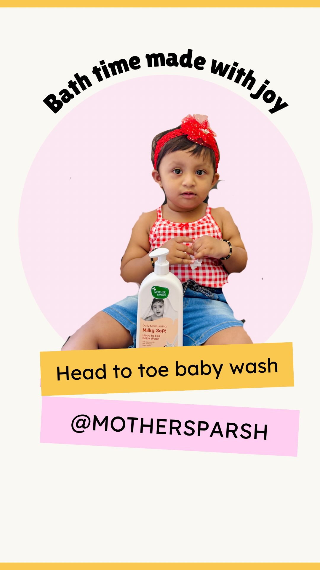 Instagram post by @the.cozymom for Mother Sparsh. Caption reads: “Bath time has become so much more gentle and....