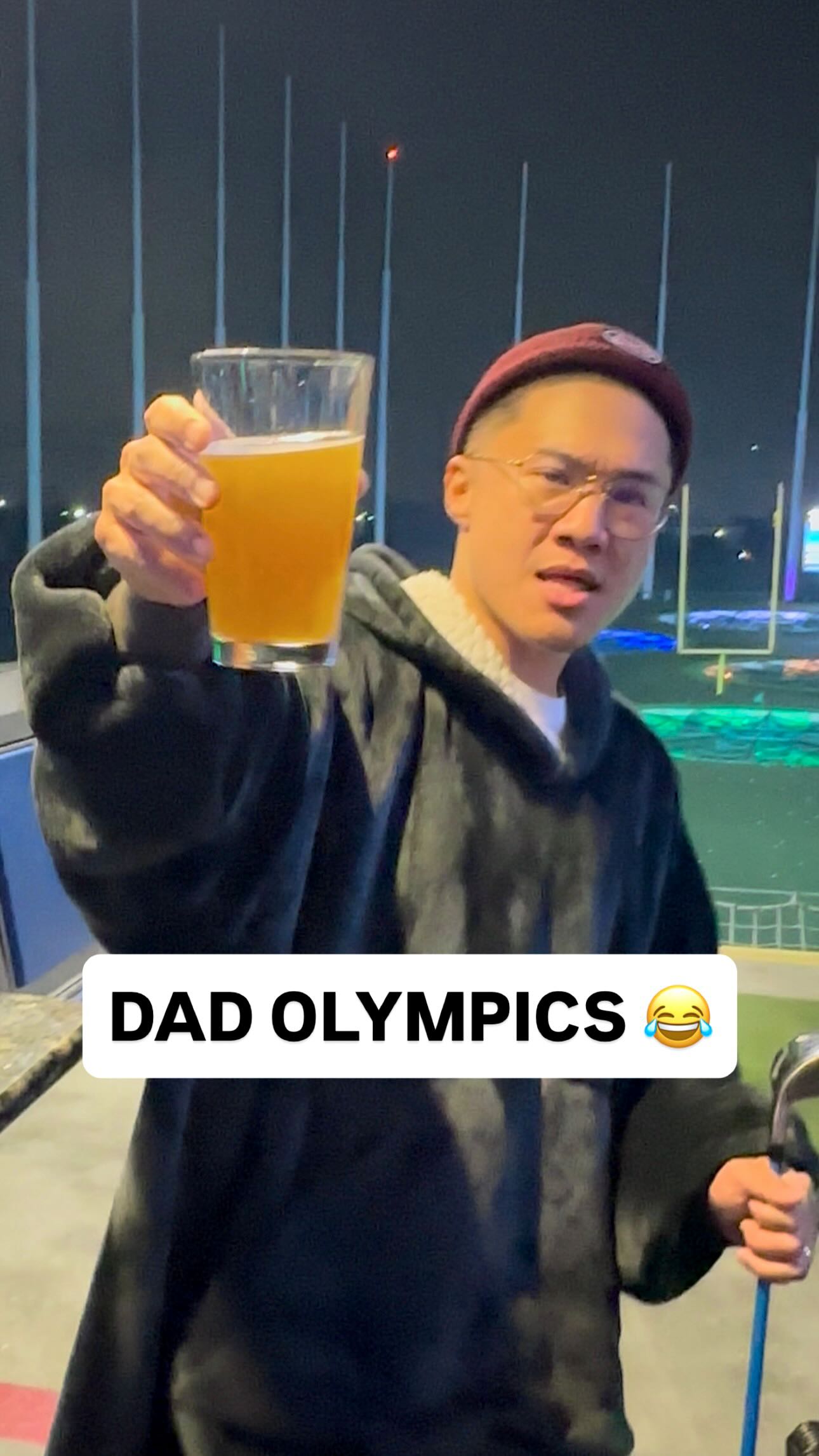 Instagram post by @timchantarangsu for Topgolf. Caption reads: Gotta do it every time! Lol and yes, it’s a Blue....