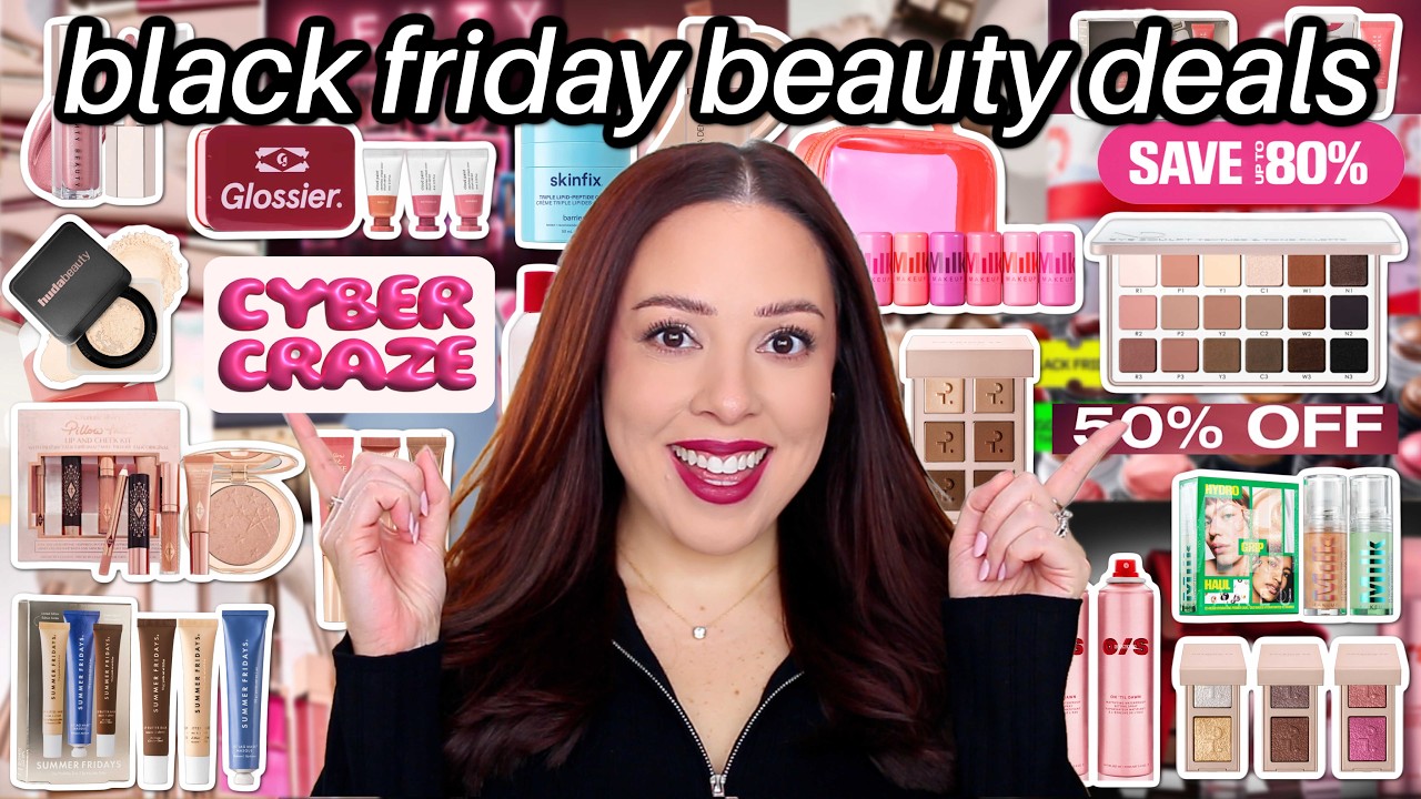 YouTube post by @AndreaMatillano for Briogeo. Caption reads: Top Black Friday Beauty Deals for 2025! All the....