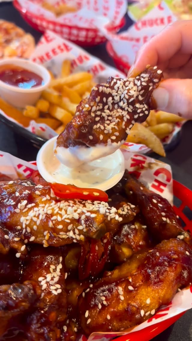 Instagram post by @alexperthfoodie for Chuck E. Cheese. Caption reads: 🐭🧀 CHUCKIN’ FUN ALERT 🎉 - We headed BACK to....