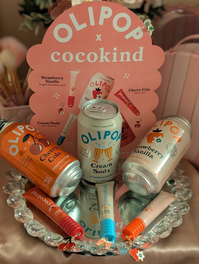 Instagram post by @kimreed930 for Cocokind. Caption reads: 🥤 OLIPOP x Cocokind Thank you ! 😘 Your favorite....