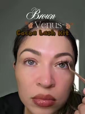 TikTok post by @elissa.90 for Brownvenus. Caption reads: @Brownvenus @Brown Venus Cocoa Lash Kit 🤎🍂✨️....