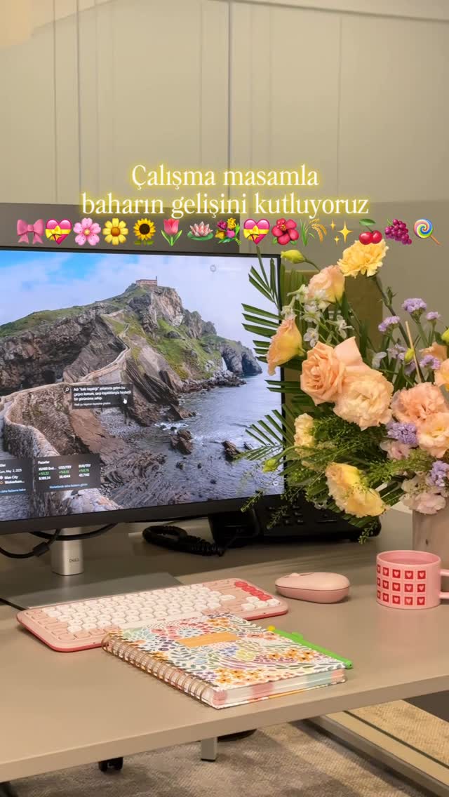 Instagram post by @aycadogru___ for Logitech. Caption reads: Baharın gelmesiyle beraber çalışma motivasyonumuz....