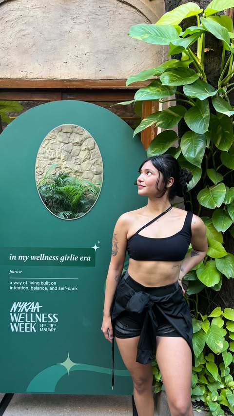 Instagram post by @naina_uttam for Nykaa. Caption reads: Getting ready to step into a year shaped by better....