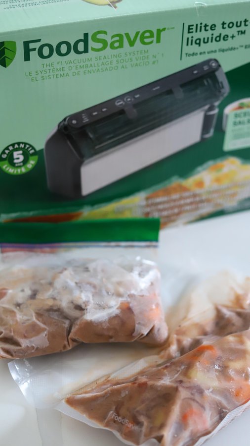 Instagram post by @theseasoned.skillet for FoodSaver. Caption reads: [...] YOU 🫵🏾 | Jamaican Red Peas Soup 🤝🏾....