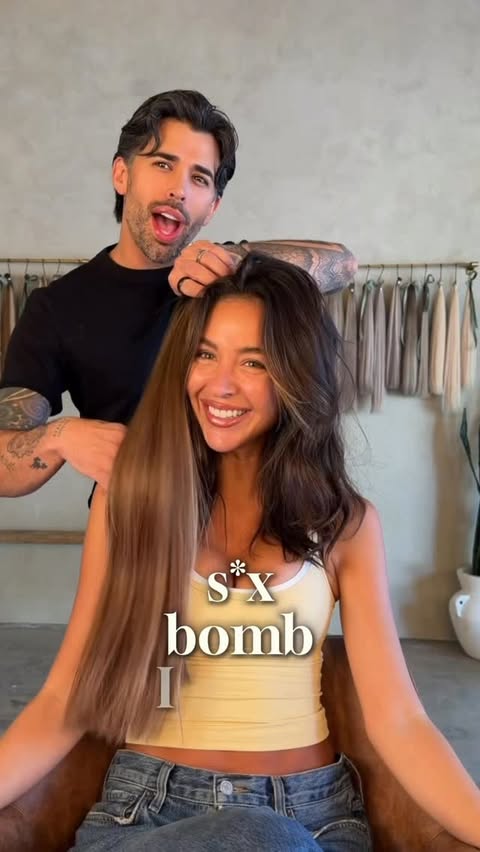 Instagram post by @realericvaughn for BELLAMI Hair®. Caption reads: [...] @kenraprofessional duh Two rows of....