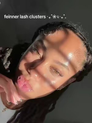 TikTok post by @tayfrmdaygoo for Feinner. Caption reads: [...] #Lashes #lashextensions #LashTok....