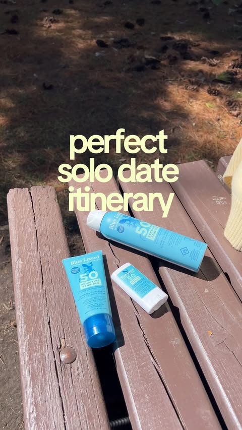 Instagram post by @morgan.exploring for Blue Lizard Australian Sunscreen. Caption reads: It’s finally sunny solo date season in Ottawa ☀️🍦....