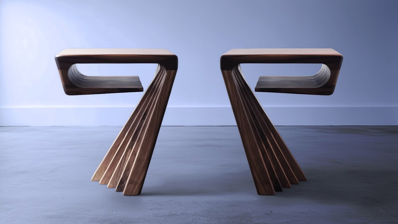 YouTube post by @Foureyes.Furniture for Podia. Caption reads: The Final Project From This Shop.