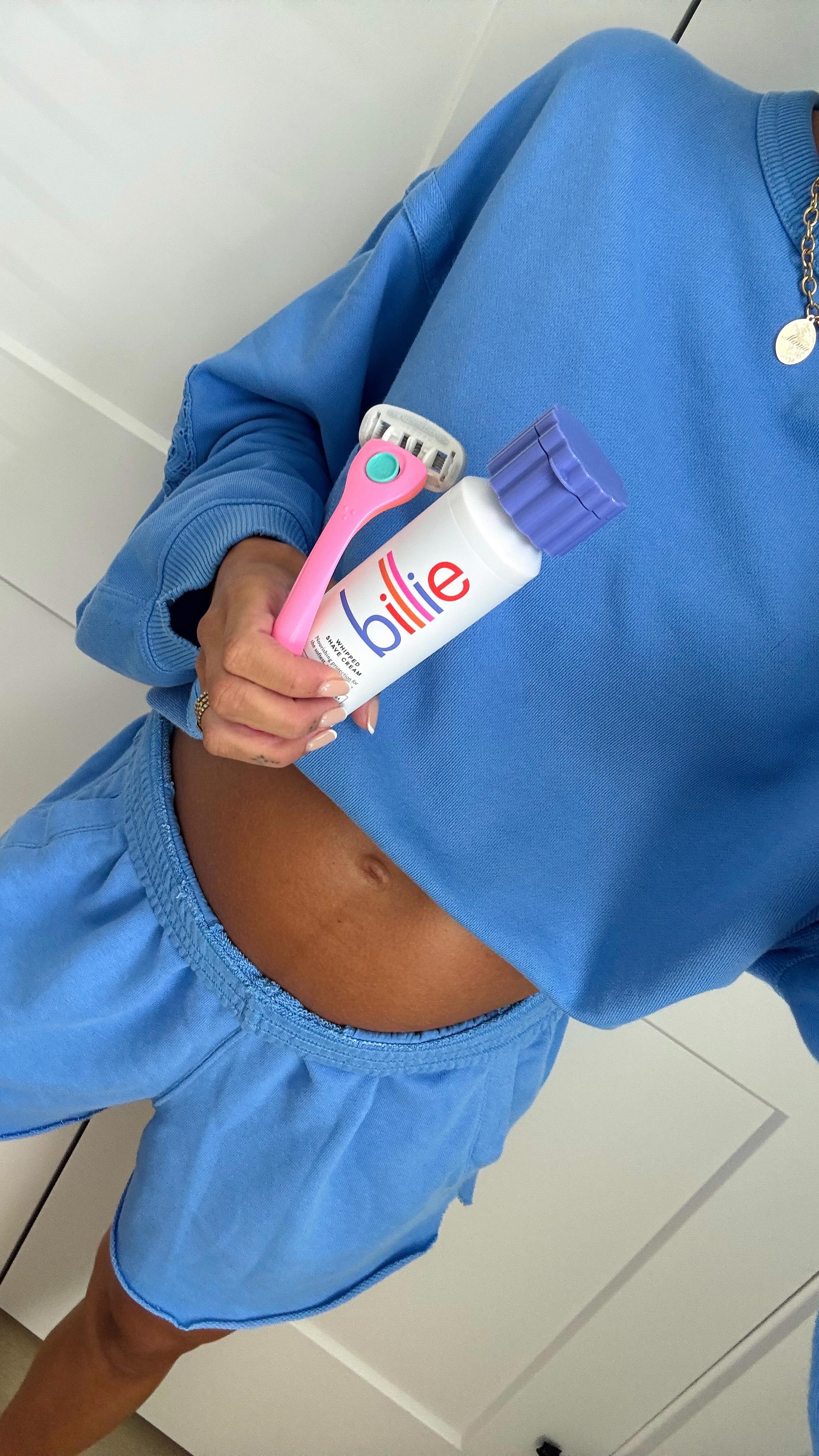 Instagram post by @marymargaretcuster for Billie. Caption reads: #BilliePartner @billie keeping me feeling my....