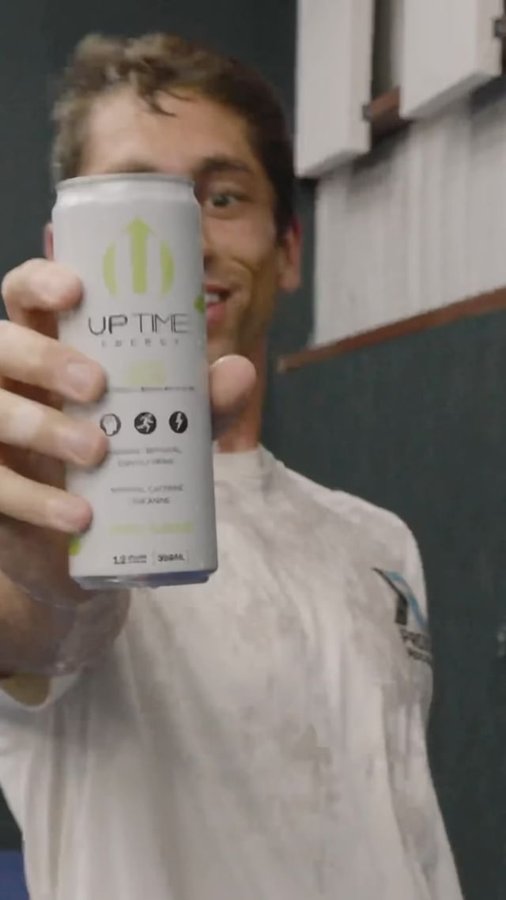 Instagram post by @zanenavratilpickleball for UPTIME Energy. Caption reads: How does @zanenavratilpickleball keep his....