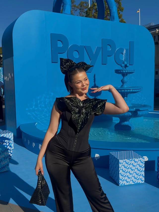 Instagram post by @shellparker_ for PayPal. Caption reads: [...] one of Melbourne Fashion Festival with....