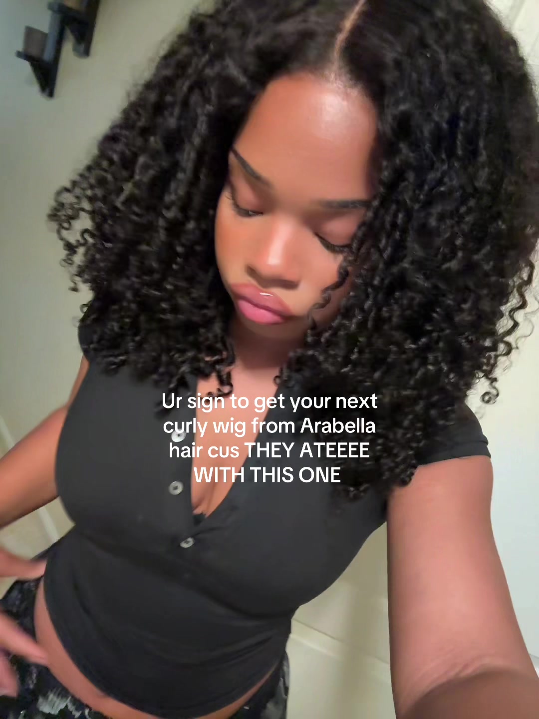 TikTok post by an influencer for Arabellahair. Caption reads: [...] @Arabella Hair Official @Arabellahair....