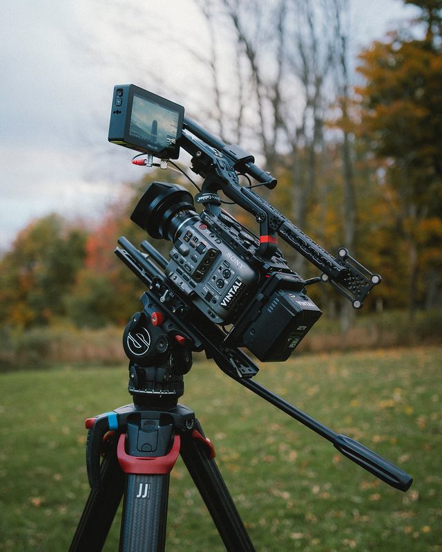 Instagram post by @build_a_rig for SmallHD. Caption reads: Back on the farm grabbing frames. Here on the....