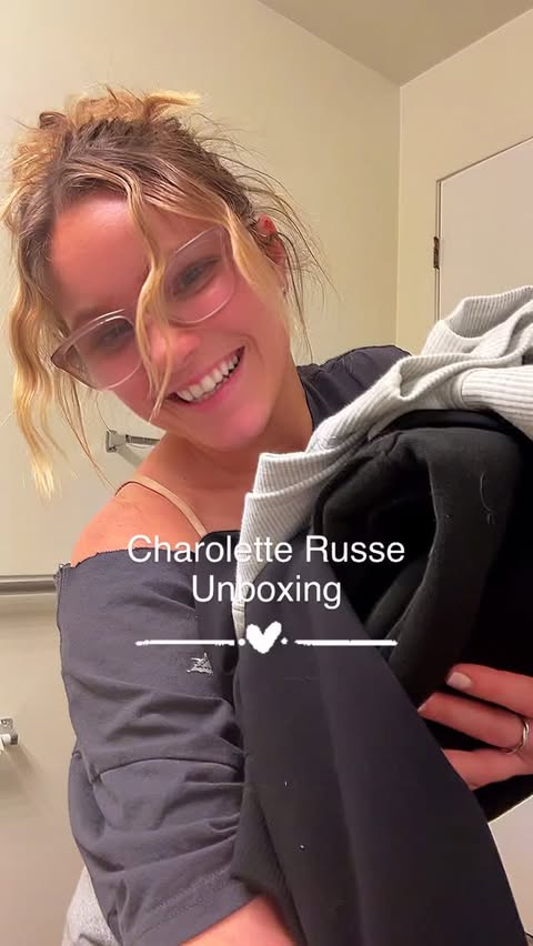 Instagram post by @hollysullivan17 for Charlotte Russe. Caption reads: Unbox my Charolette Russe goodies with me! Some....
