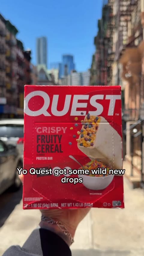 Instagram post by @marcosworldnyc for Quest Nutrition. Caption reads: [...] Yorkers how they feel about the new....