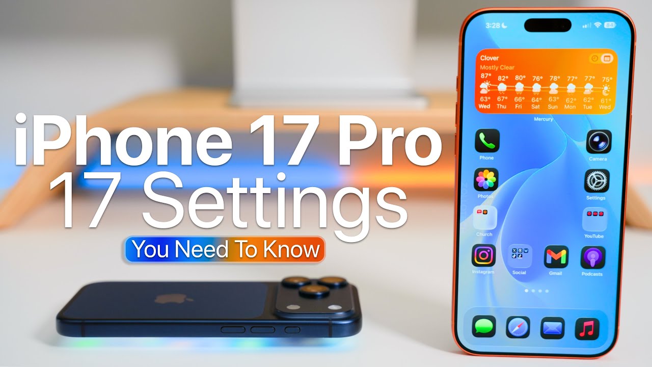 YouTube post by @zollotech for B&H Photo Video. Caption reads: iPhone 17 Pro Max - 17+ Settings and Tips!.