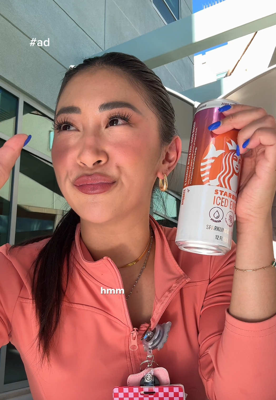 TikTok post by @babynursemeg for Starbucks. Caption reads: #ad I know I can always count on a Starbucks® Iced....