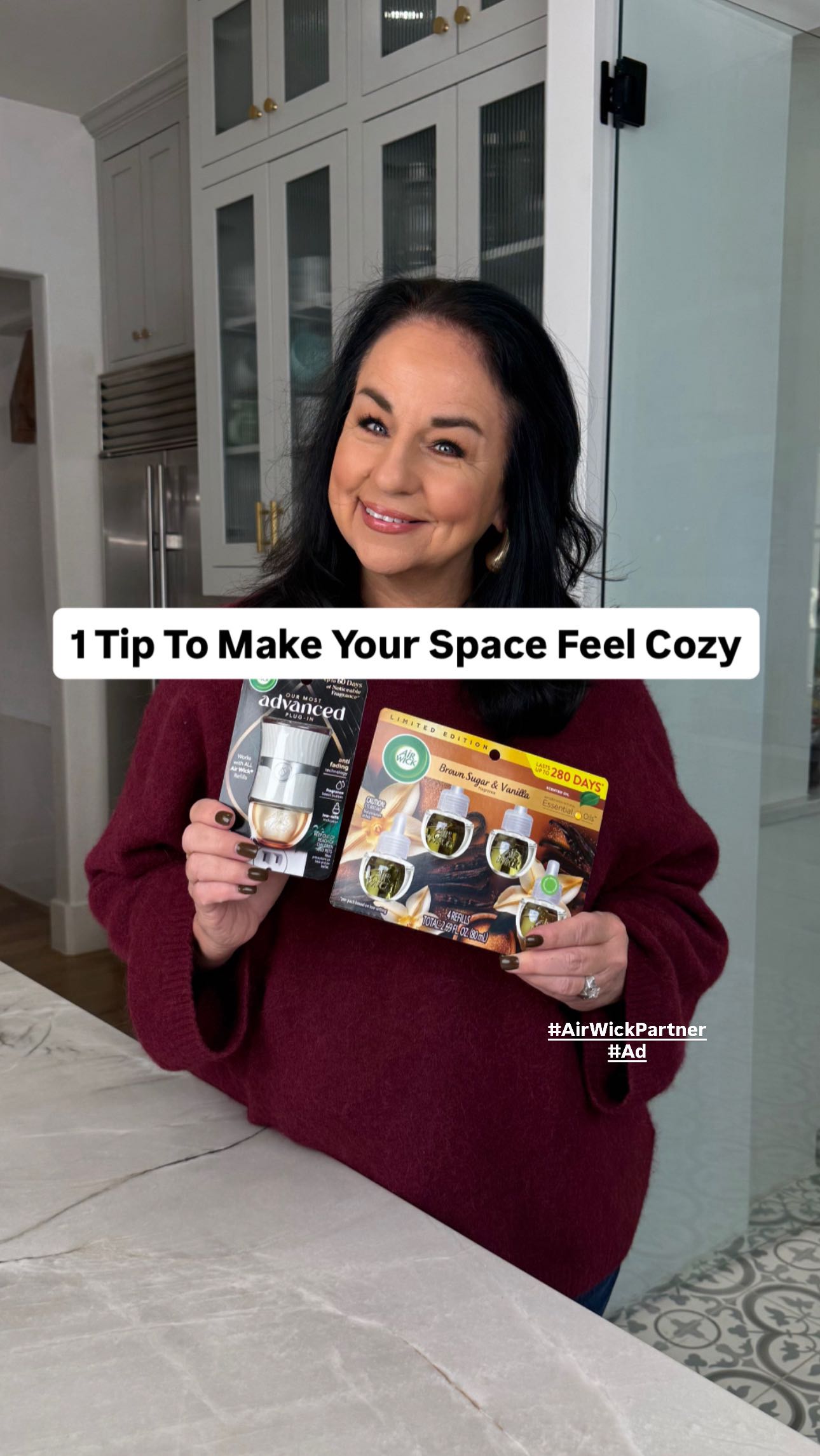 Instagram post by @carlashellis for Air Wick US. Caption reads: #AirWickPartner Nothing says holidays like a space....