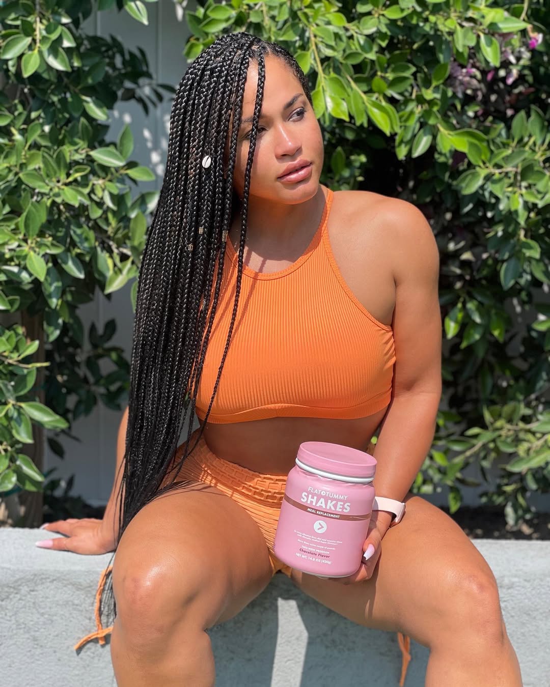Instagram post by @rosaacosta for Flat Tummy Tea. Caption reads: #ad @flattummyco shakes are Buy 1 Get 1 Free and....