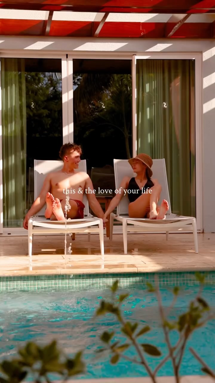 Instagram post by @tayandtreytravel for Sandals Resorts. Caption reads: This is what paradise with your person looks....