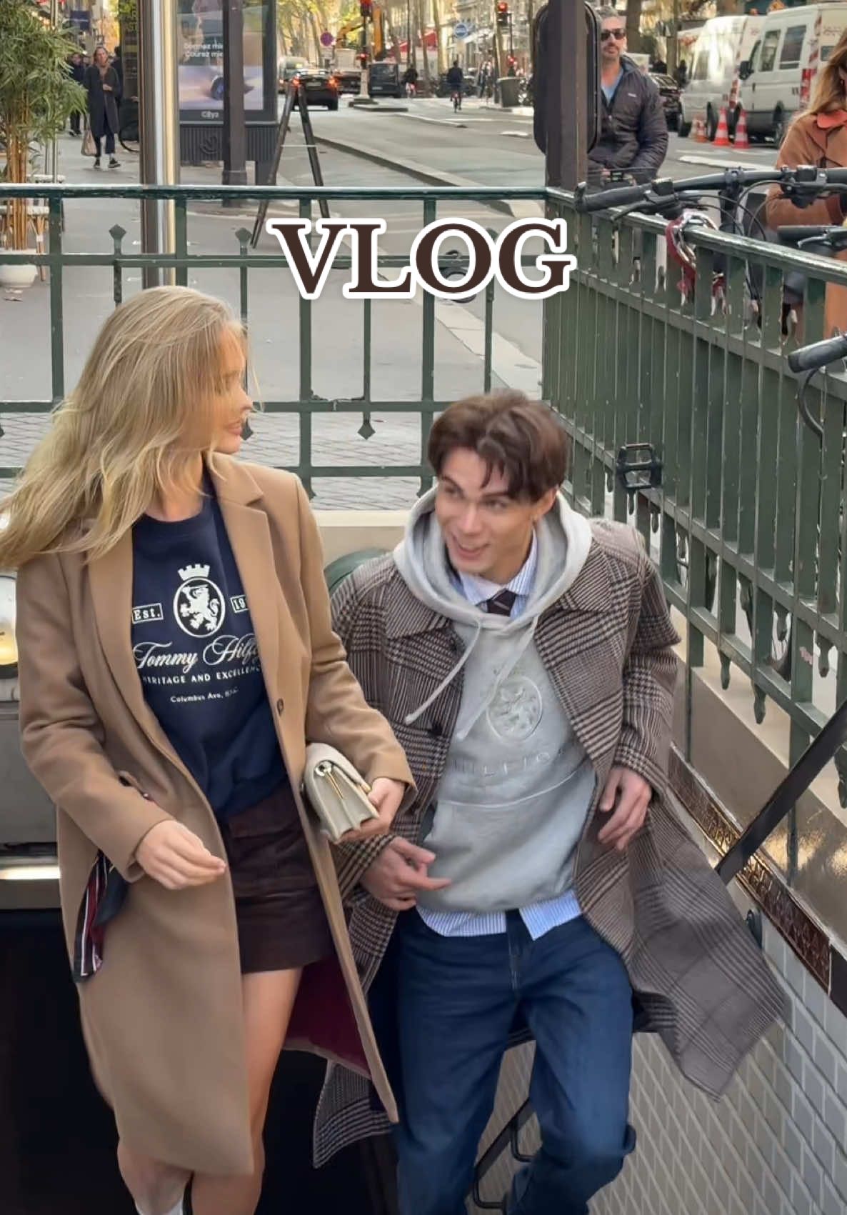 TikTok post by @jule.marie.jensen for Tommy Jeans. Caption reads: Anzeige | Spend the day with me in Paris ✨. From....