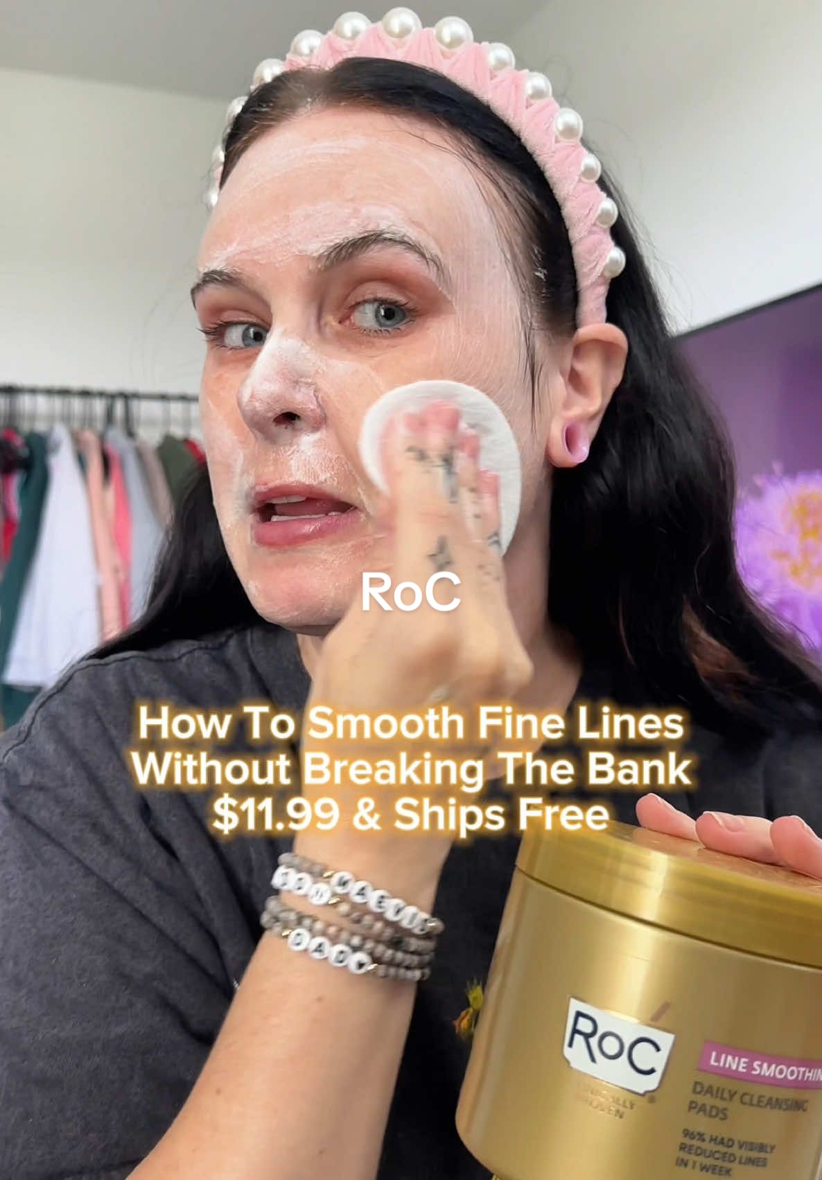 TikTok post by @paigechristison for RoC Skincare. Caption reads: [...] a refreshed complexion! @RoC Skincare....