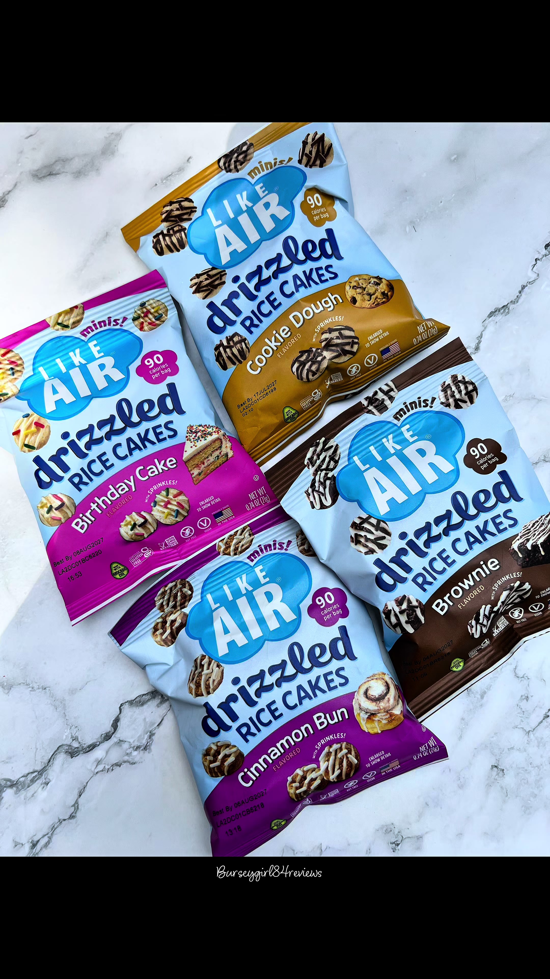 TikTok post by @burseygirl84reviews for Like Air Puffcorn. Caption reads: Hello friends! I hope your week has been amazing!....