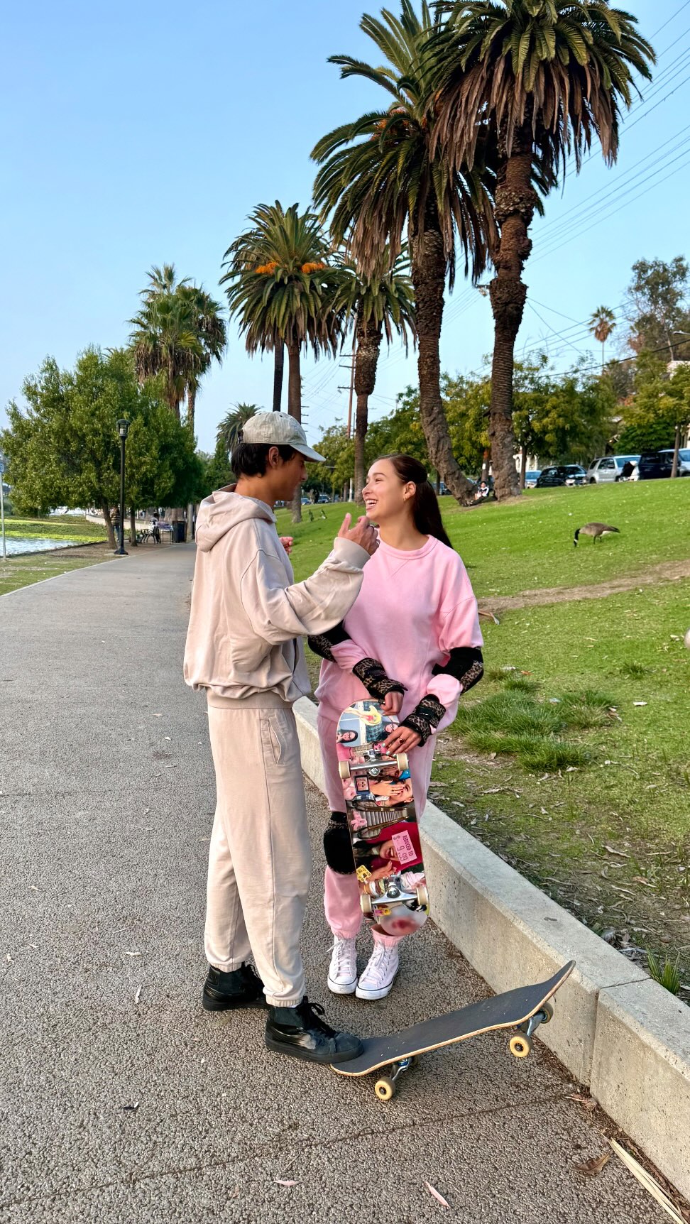 Instagram post by @carolinericke for Aerie. Caption reads: when she rolls into the skatepark everyone looks....