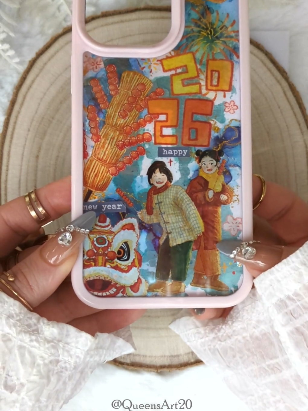 TikTok post by @queensart20 for Ferris Wheel Press. Caption reads: [...] Year 🎉  ASMR  ✨ Inkpress is from @Ferris....