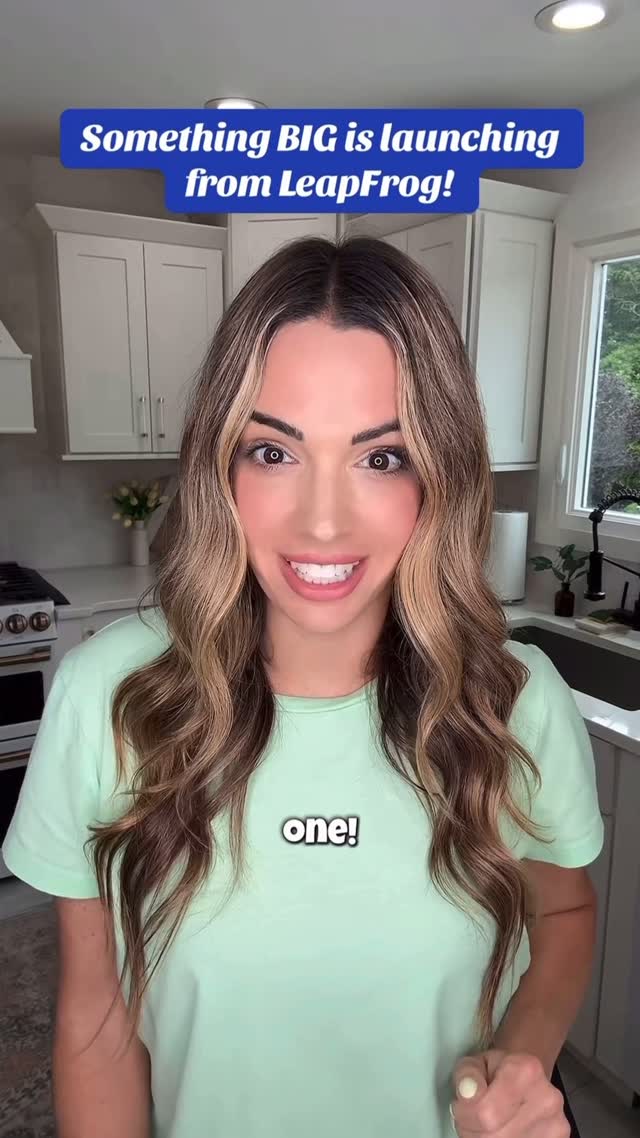 Instagram post by @momlifewithlaura for Leapfrog. Caption reads: SOMETHING BIG IS LAUNCHING ON AUGUST 1ST FROM....